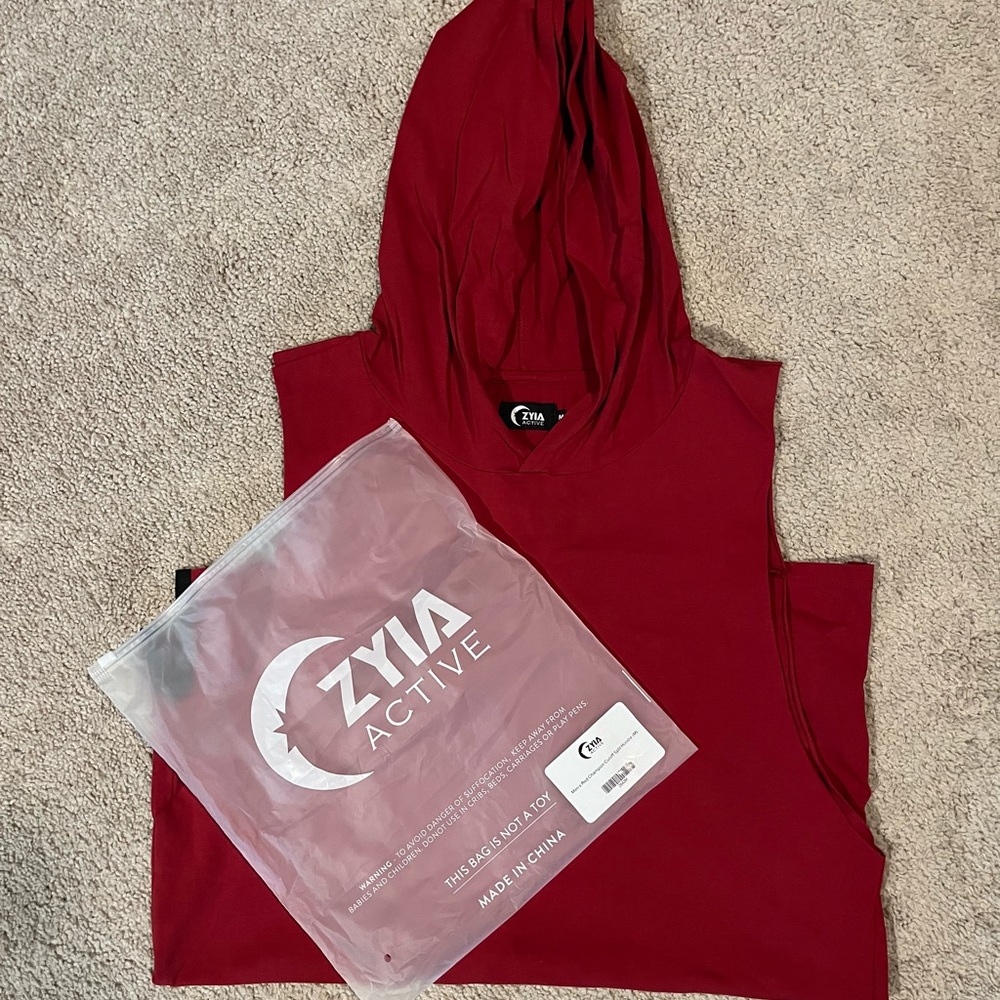Zyia Men’s Champion Cutoff Split Hoodie, size M. EUC